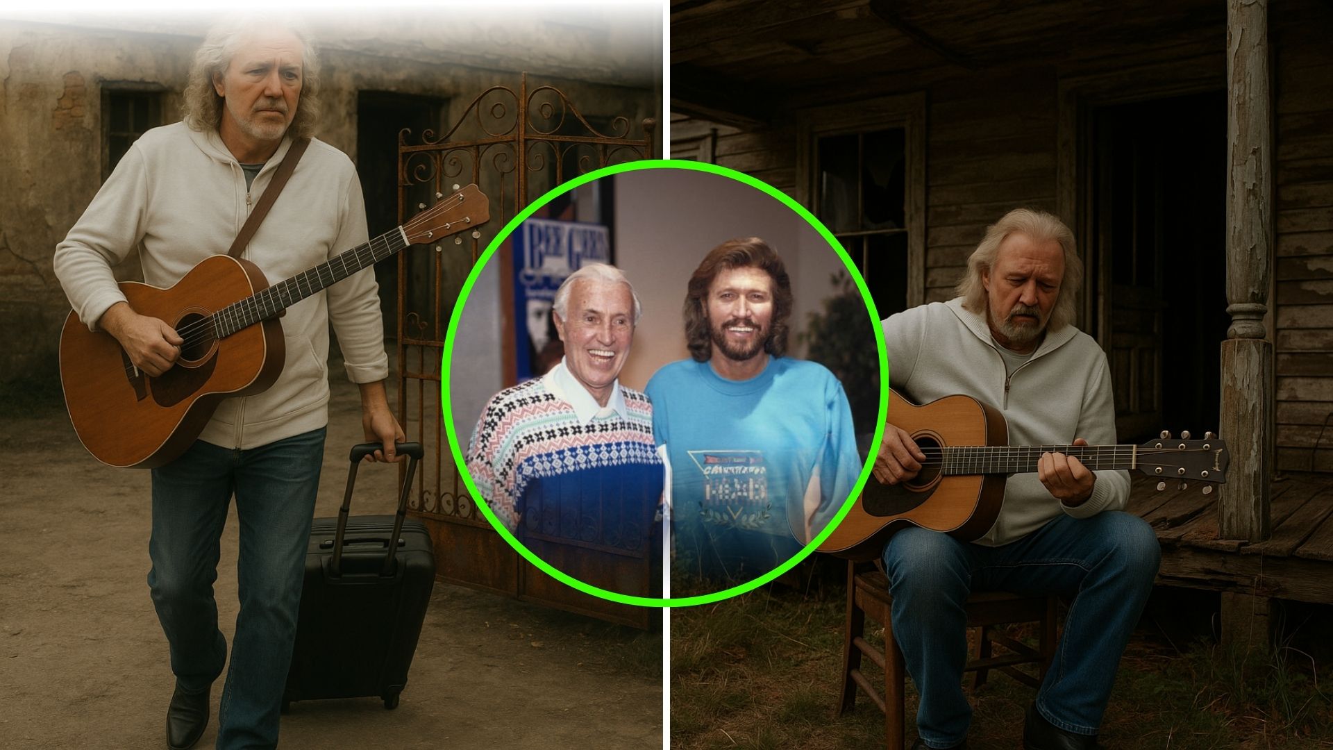 A MOMENT OF REFLECTION: 26 Minutes Ago in Miami, Florida, USA — Barry Gibb Stands Alone by the Old Fence on His Florida Estate, the Place Where His Father, Hugh Gibb, Built with His Bare Hands and Quiet Pride.