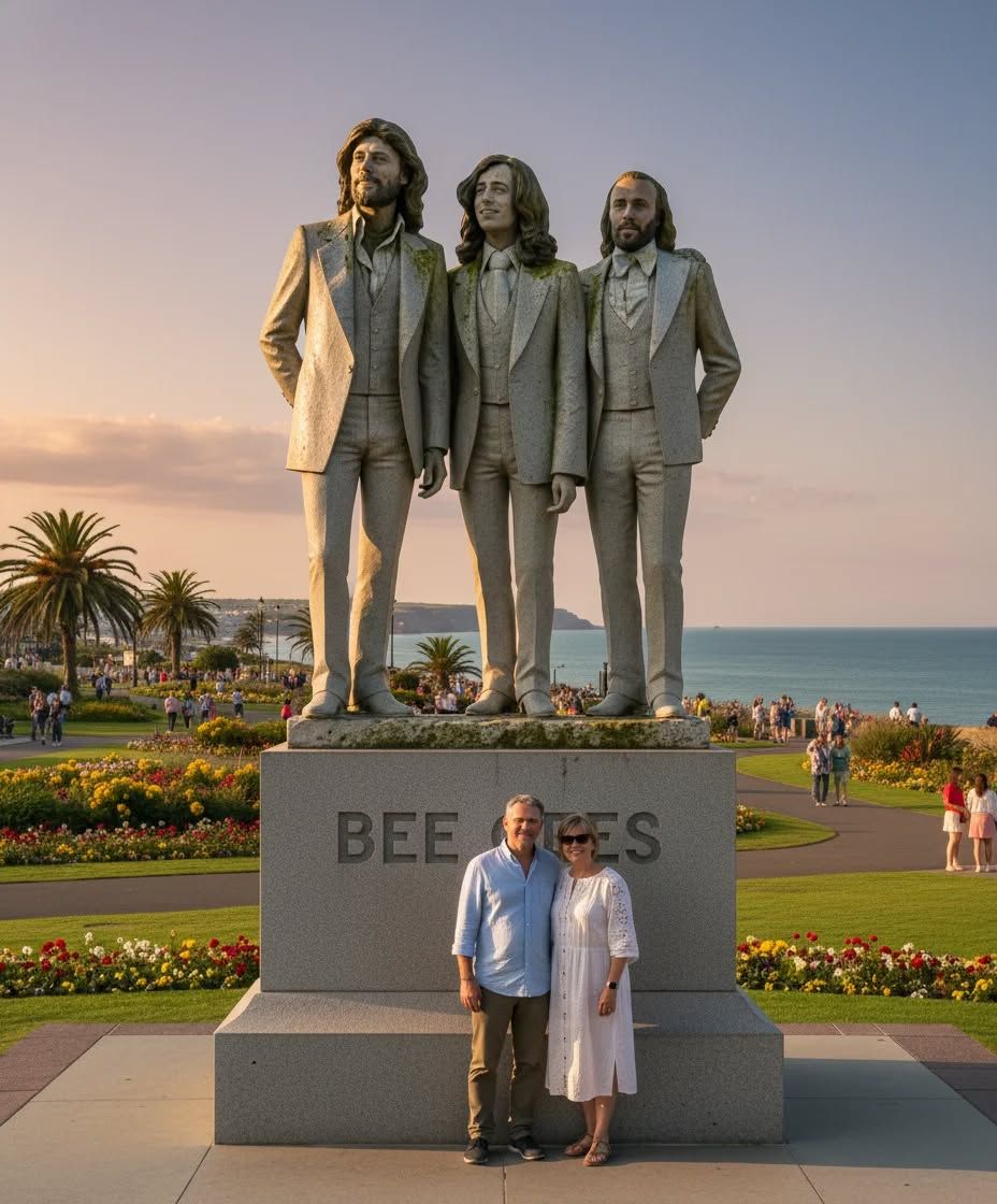 UNEXPECTED DISCOVERY IN MIAMI — A quiet miracle appeared overnight as locals spotted a mysterious statue rising in the center of the park. Crowds gathered, whispers spread, and then shock swept through the air — it was a monument to the Bee Gees, glowing as if touched by heaven itself. In that instant, time stops. Tears, goosebumps, and a reunion beyond life washed over everyone who stood before it, sensing a hidden message the city has silently placed in stone.
