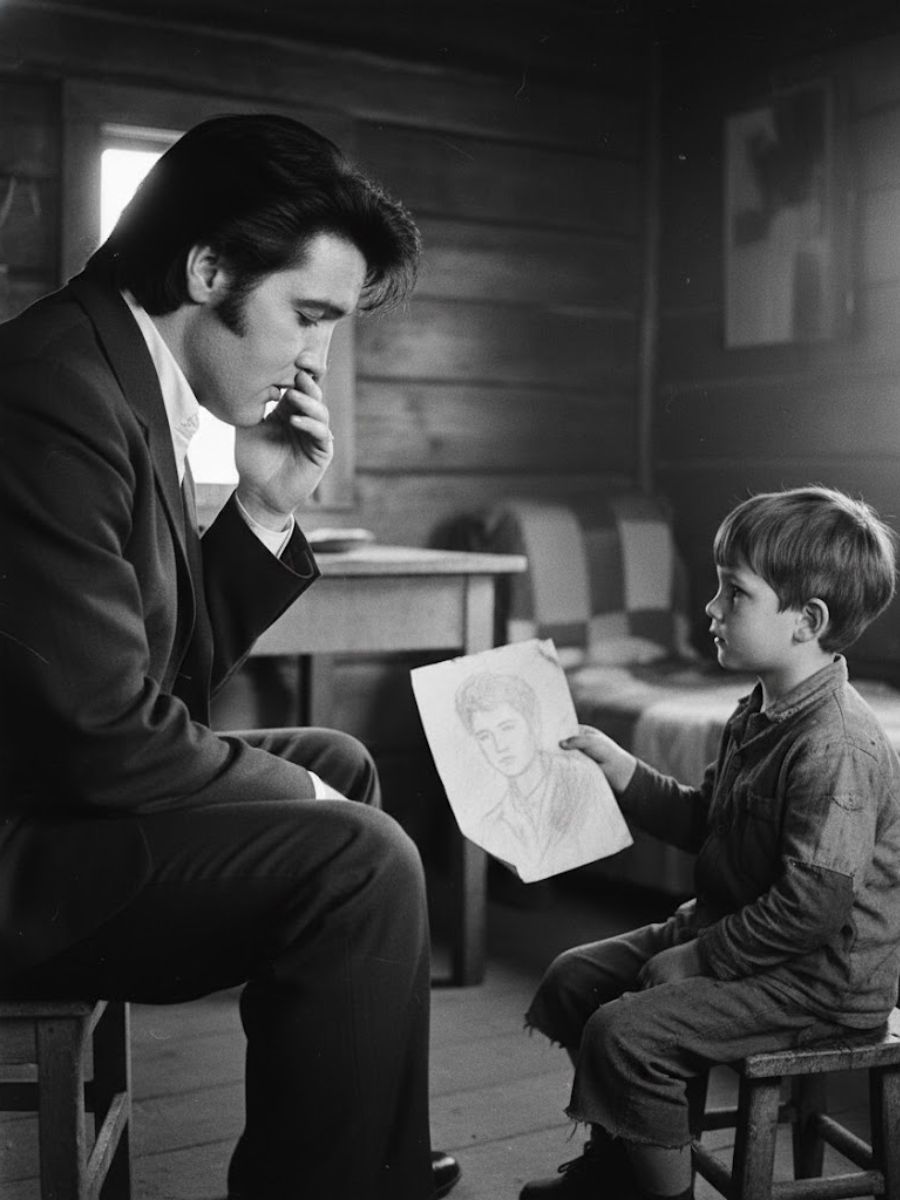 “A Child Drew Elvis Presley’s Pain — And It Was the First Time the King Ever Looked Away”
