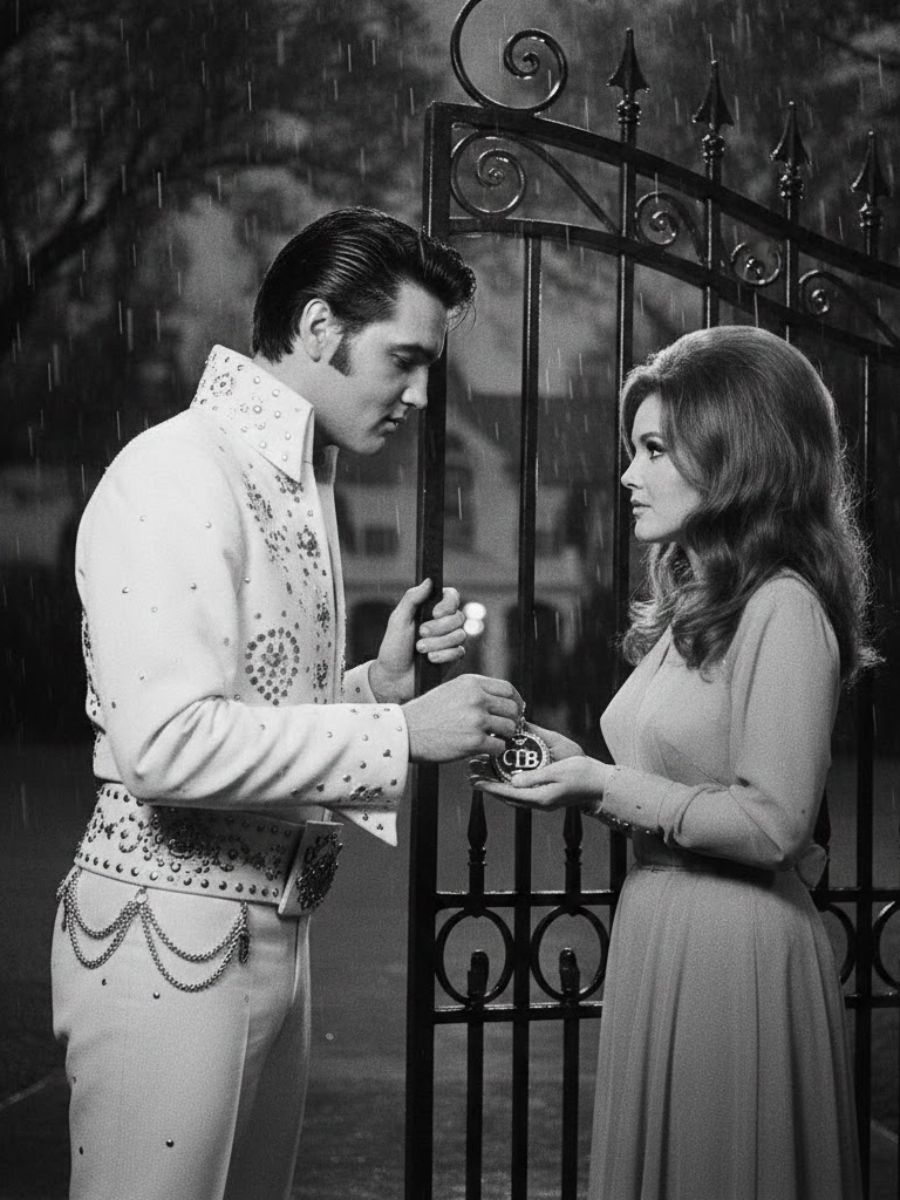 🔥 Shock at Graceland: The Rainy Night Elvis Opened the Gate for Priscilla 🔥