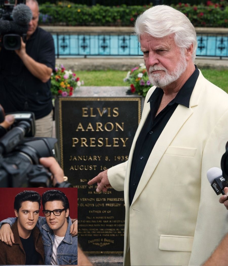 Bob Joyce stood beside Elvis’s grave, deep in thought, and finally spoke: “The truth is, the one buried here is my twin brother. I am the real Elvis Presley. I’m sorry for hiding this truth for the past 50 years…”