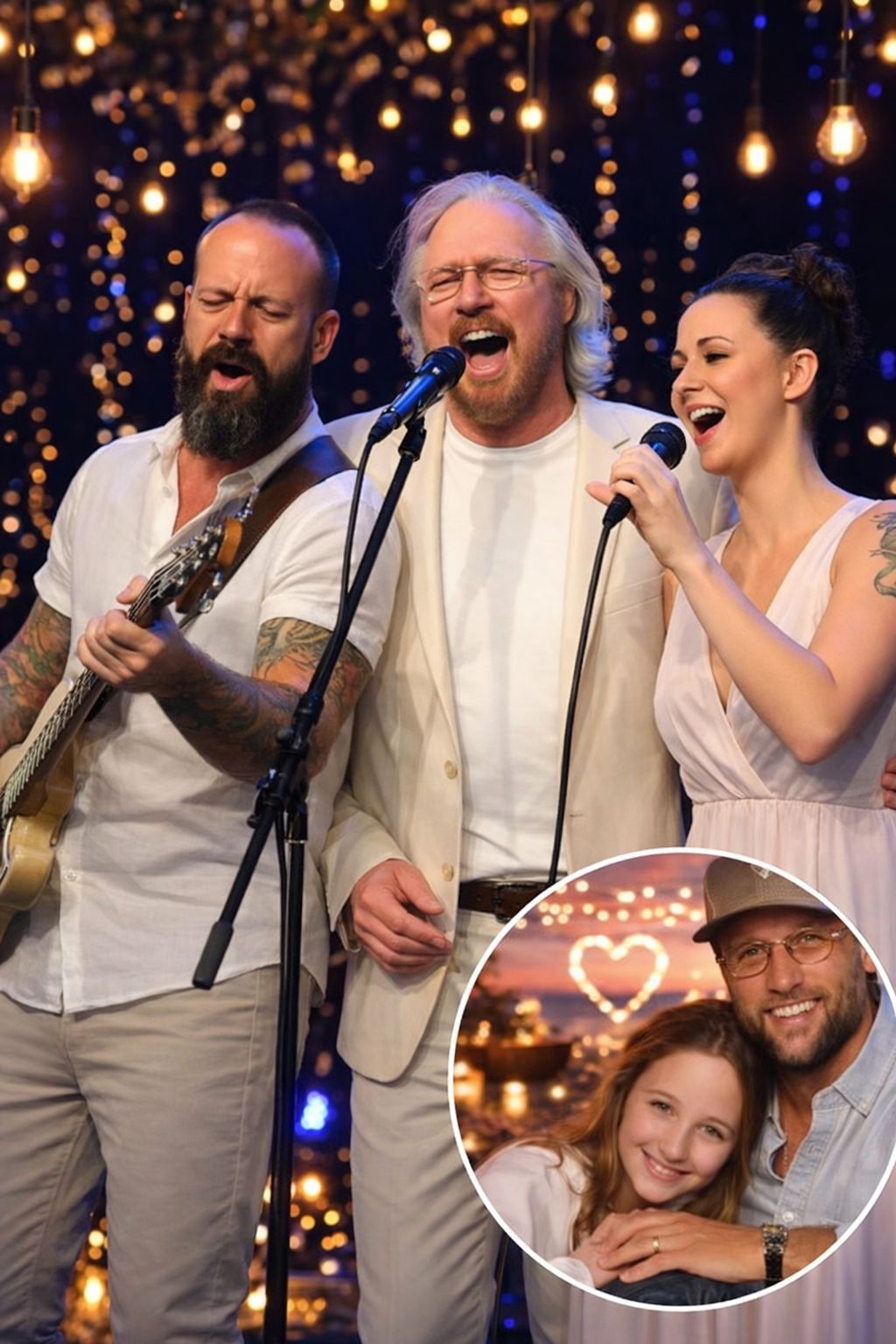 When Maurice Gibb’s daughter stepped onto the stage beside Barry Gibb, the room went silent. What followed wasn’t just a tribute—it was a moment of family, loss, and love that sent chills through every fan watching.