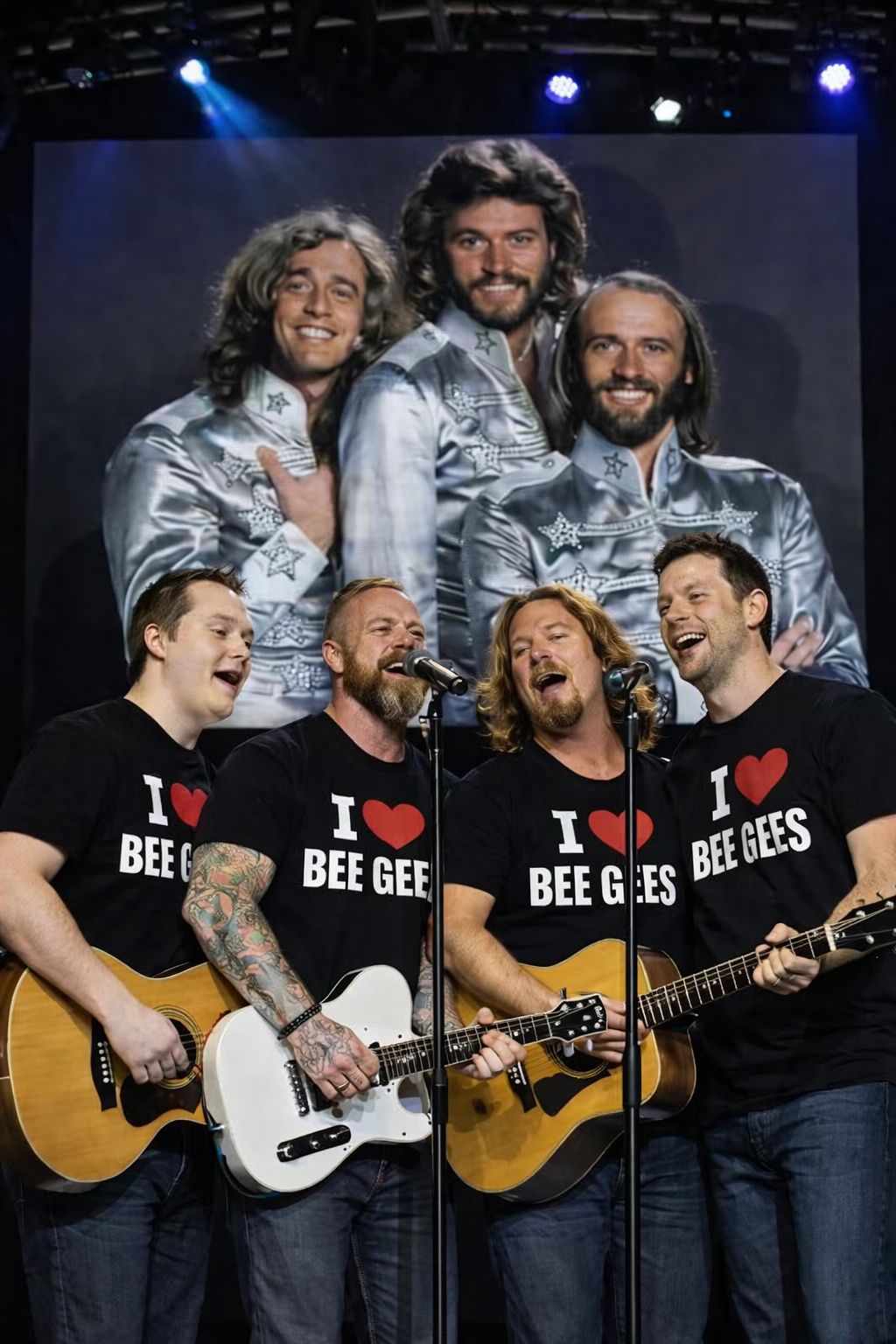 “THE NEXT GENERATION CARRIES THE LEGEND FORWARD — STEVE, ASHLEY, ADAM & ROBIN JOHN GIBB: FOUR CHILDREN KEEPING THE GIBB LEGACY ALIVE FOREVER! In a powerful, tear-filled moment that makes it clear the Bee Gees will never truly disappear, the four young heirs—Steve Gibb, Ashley Gibb, Adam Gibb, and Robin John Gibb—step forward as one. Their voices rise in breathtaking harmony, honoring their fathers and uncles—Barry, Robin, and Maurice—and the timeless sound that defined an entire era.”