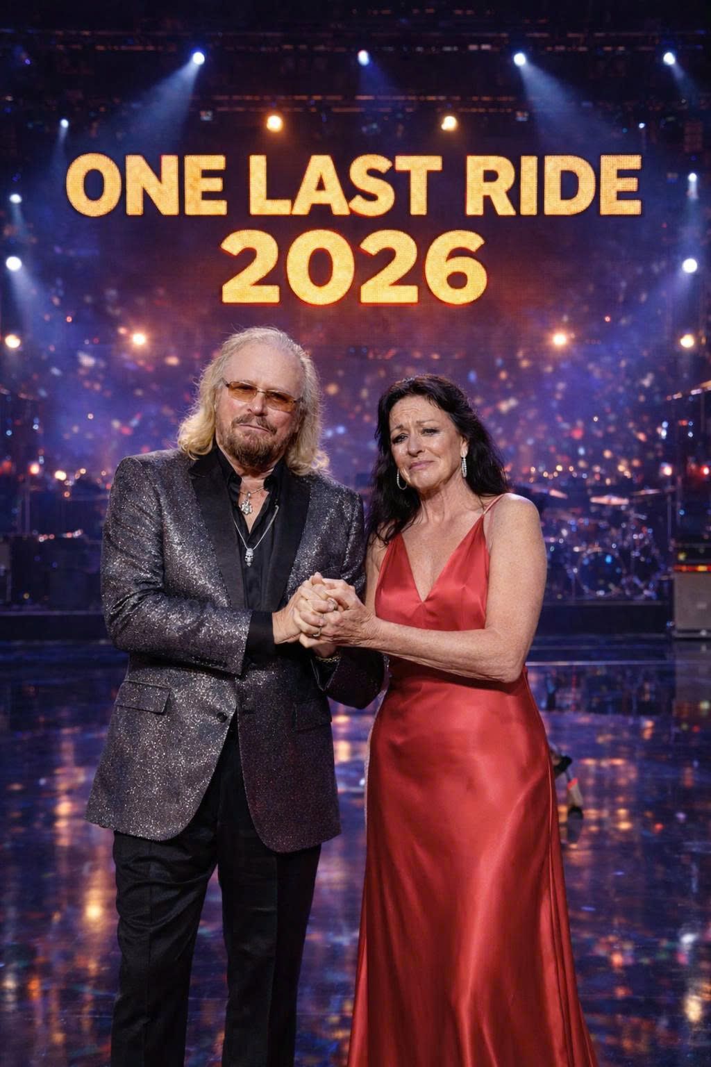 SHOCK: Barry Gibb stunned the audience when he shared the stage with his wife – A heartbreaking farewell that no one expected! Over the years, his music has whispered stories of love and pain. Tonight, the Bee Gees concert finally made it happen – hand in hand with the woman who shaped every note, every memory, leaving thousands of people wiping away tears with tissues.